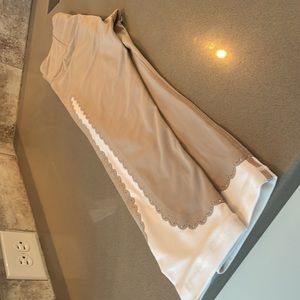 Athleta Leggings Small - beige with white and lace lace accent - like new!